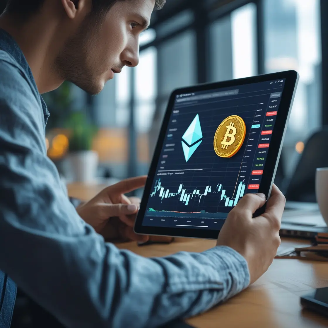 Home 4 Digital nomad using crypto wallet and laptop while traveling – concept of cryptocurrency for remote workers and nomads