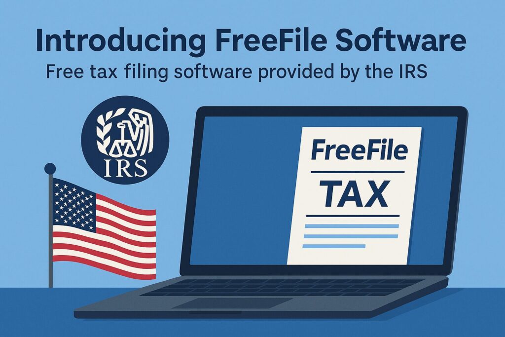 Best US Tax Software for Digital Nomads in 2025! 7 IRS FreeFile tax software interface illustration