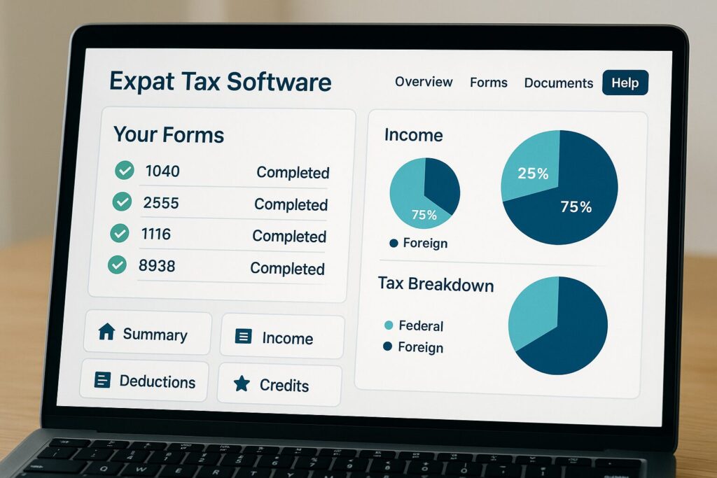 Best US Tax Software for Digital Nomads in 2025! 3 Interface of My Expat Taxes software