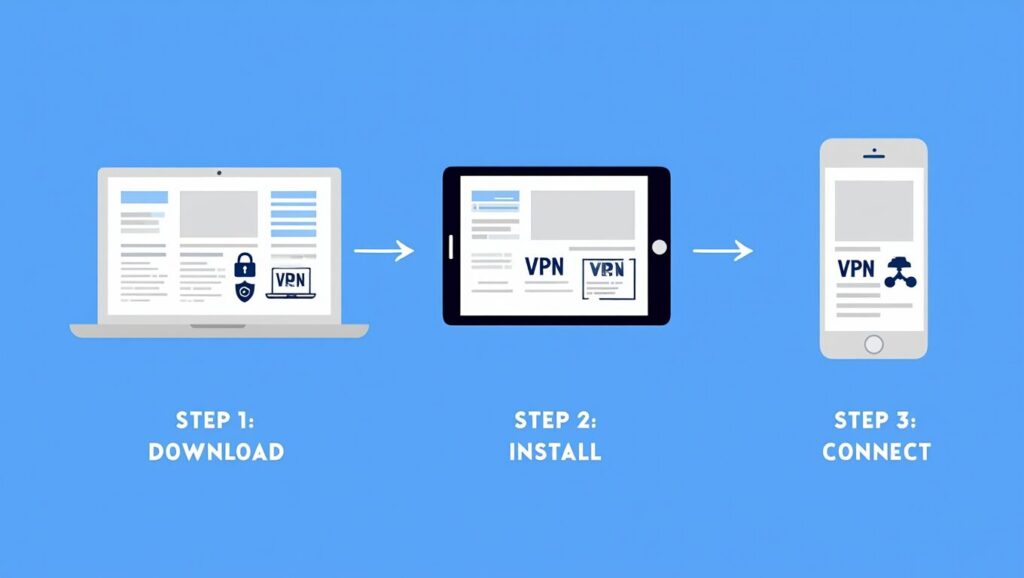Best VPNs for Secure Online Banking for Digital Nomads (2025 Guide) 6 vpn setup infographic