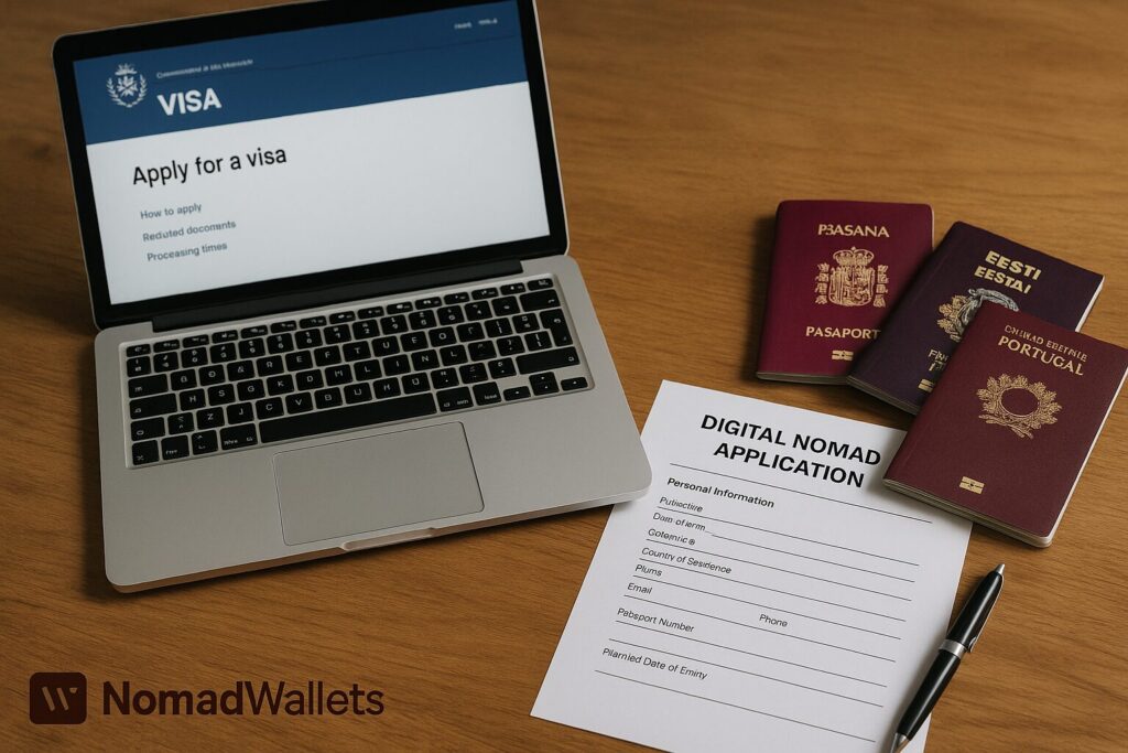How to Become a Digital Nomad in 2025: A Step-by-Step Guide 7 Digital nomad filling out international visa application