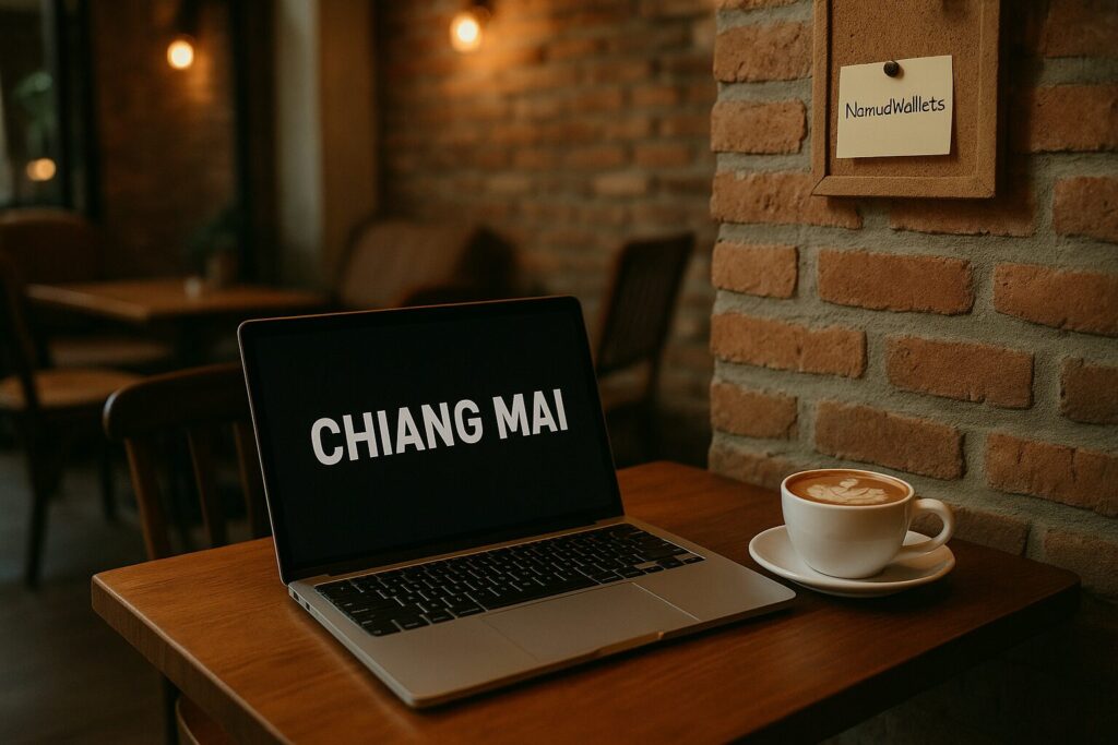 How Much Do You Need to Live as a Digital Nomad in Thailand 2025? 4 Remote worker in a Chiang Mai café with stable WiFi, working from laptop