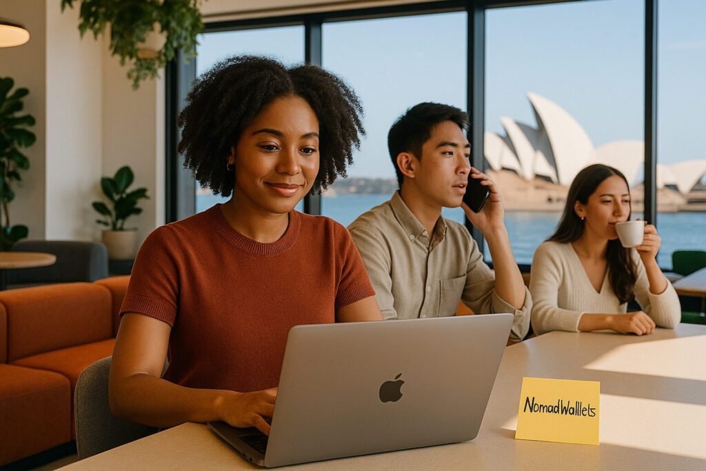 Ultimate Guide to Digital Nomad Visas in Oceania 2025 + Remote Work Islands 2 Group of international digital nomads coworking in Sydney, Australia — representing countries offering nomad visas in Oceania.