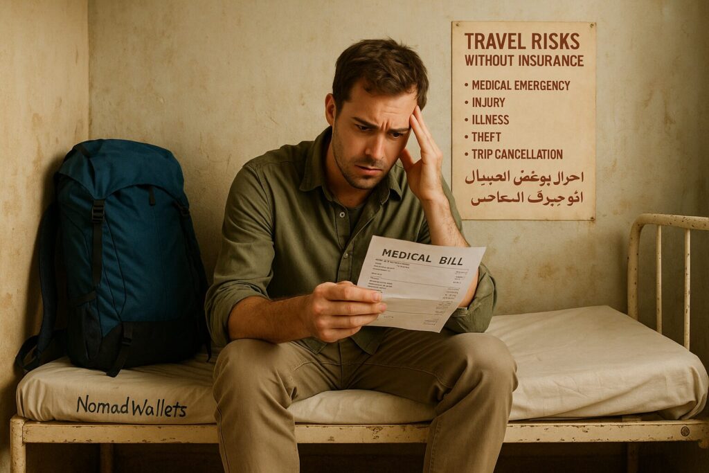 Best Digital Nomad Health Insurance for Africa & Middle East Travelers (2025) 2 Digital nomad concerned about medical costs in Africa without travel insurance