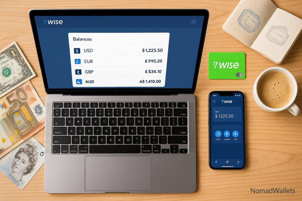 Best Money Transfer Service for Digital Nomads: Wise vs Remitly vs Western Union (2025) 9 Wise multi-currency account showing multiple currency balances for digital nomads