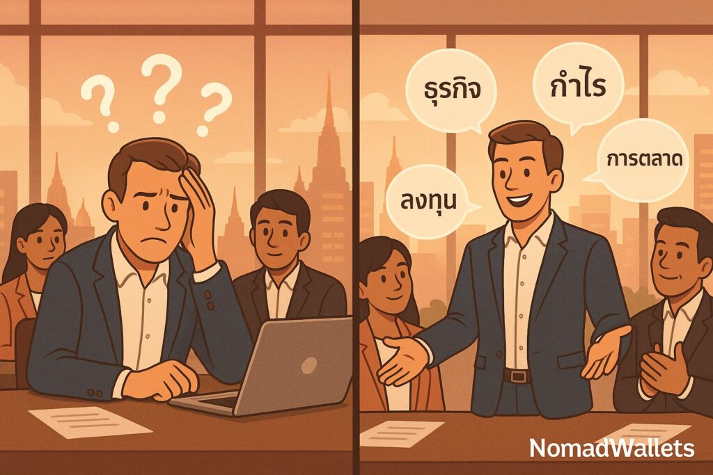 Best Language Learning Apps for Remote Work and Professional Communication (2026 Guide) 2 Before and after using professional language apps for business negotiations in Thailand - overcoming communication barriers