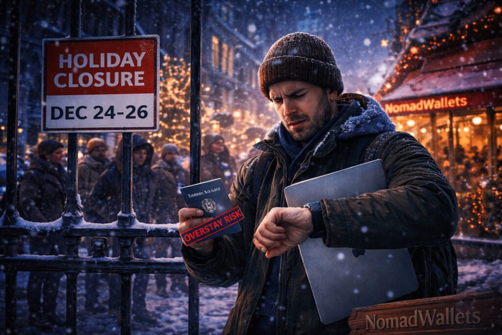 Digital nomad facing visa delays during Christmas embassy closures