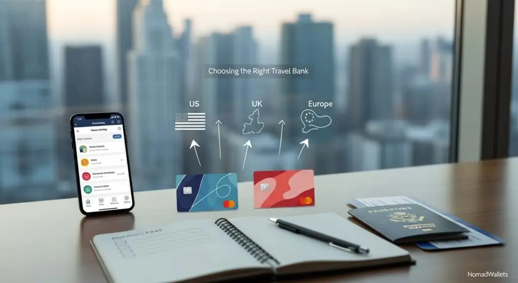 Choosing the right travel bank based on residency, travel frequency, and banking needs