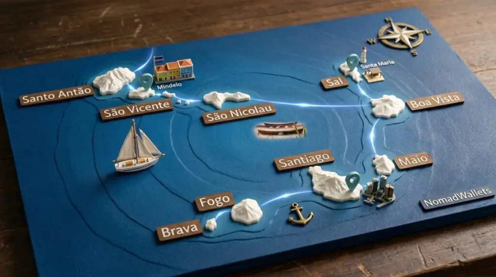 Best Coworking Spaces in Cape Verde 2026 7 Cape Verde islands map best coworking spaces locations