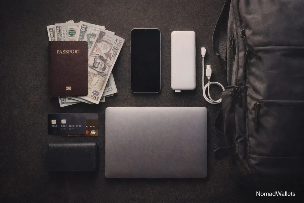 Dubai Exit Plan for Digital Nomads (2026): Emergency Guide If Flights Get Cancelled 10 digital nomad emergency kit passport cash cards travel preparedness checklist