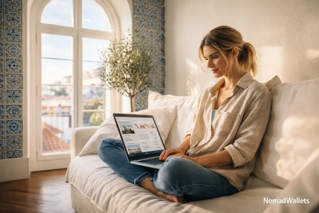 How to Rent in Lisbon Without a Guarantor: Proven Strategies for Lisbon & Porto (2026) 7 Digital nomad using Flatio and Uniplaces to rent in Lisbon without a guarantor