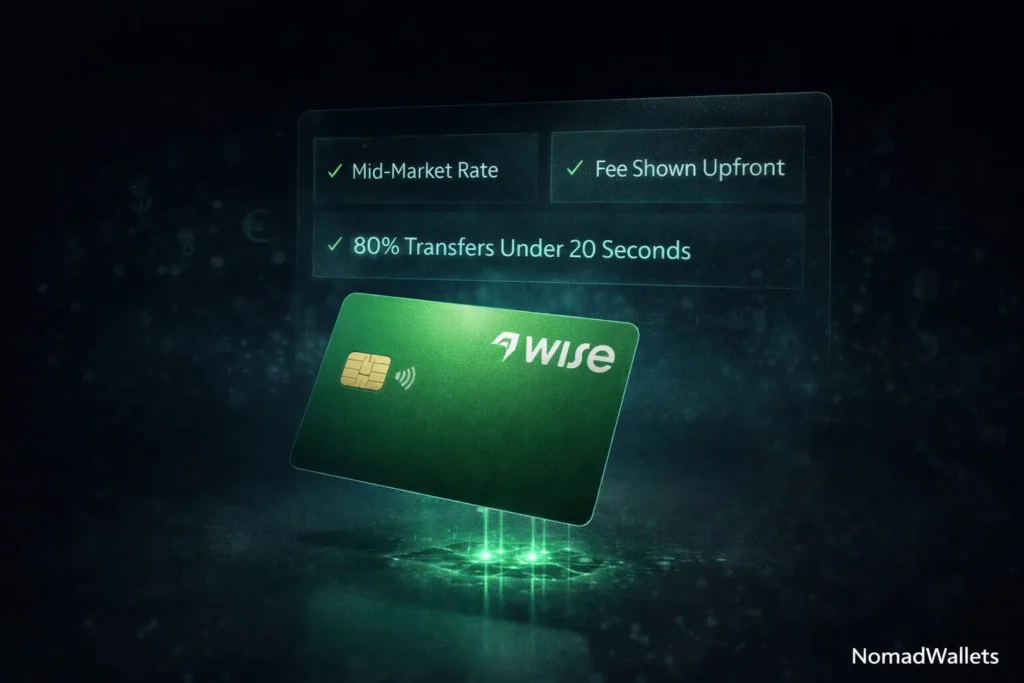 Best Money Transfer Service for Digital Nomads (2026): Wise vs Remitly vs Western Union 8 Wise debit card with mid-market rate and transparent fee structure making it the benchmark money transfer service for digital nomads