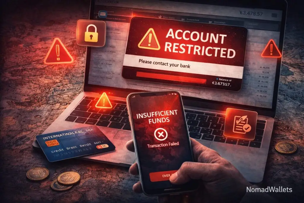 Eastern Europe Visa Changes 2026: Avoid the Protection Cliff 7 Bank account freeze risk for digital nomads in Eastern Europe 2026 with warning alerts, blocked transactions and compliance checks