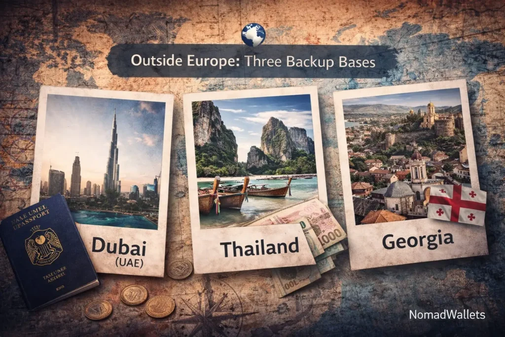 Eastern Europe Visa Changes 2026: Avoid the Protection Cliff 8 Best backup countries for digital nomads outside Europe 2026 including Dubai Thailand and Georgia with travel and visa options