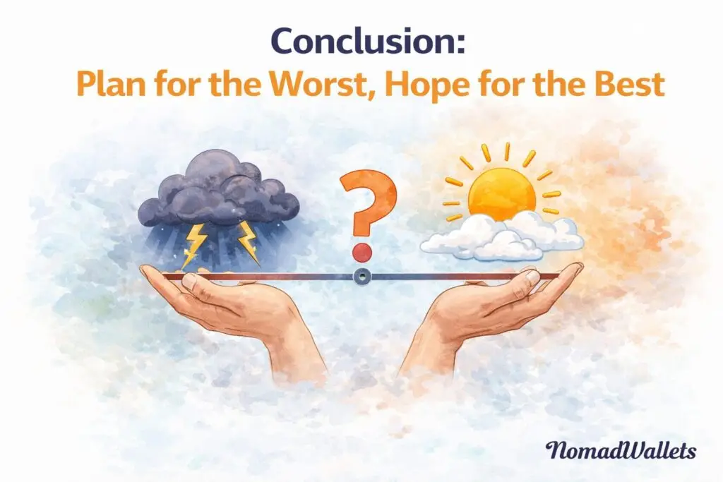 travel safety planning concept with insurance and risk awareness encouraging preparation for worst case scenarios by NomadWallets