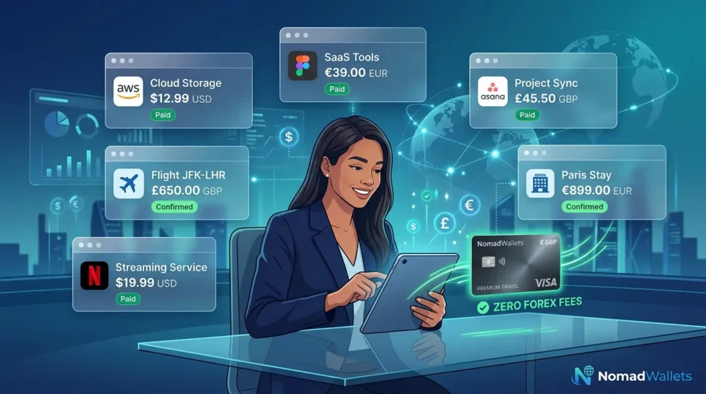 International online payments using zero forex markup travel card