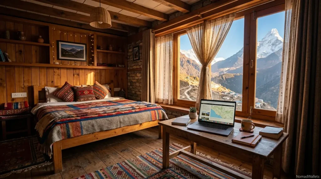 Best Digital Nomad Village in India: Nomad Sikkim Yakten (2026) 8 Traditional homestay room with workspace in Yakten, Sikkim