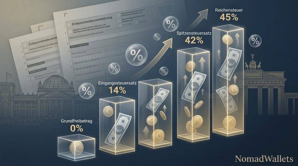 Germany Expat Tax Guide (2026): Tax Residency, Income Tax & Filing Explained 7 German progressive income tax system illustration