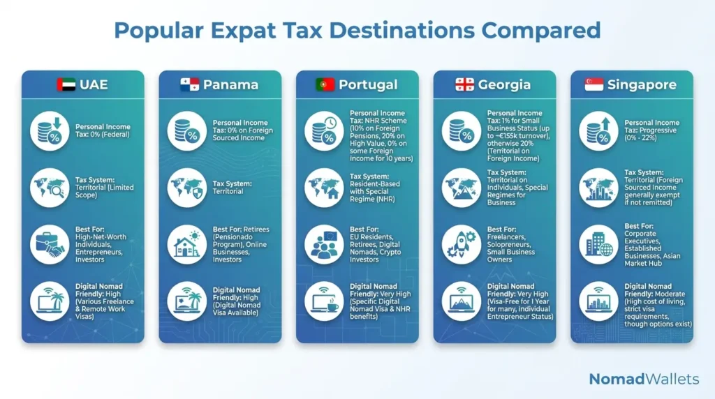 Expat Tax Planning Guide 2026: Strategies to Reduce Taxes Legally 18 Comparison of popular expat tax destinations worldwide