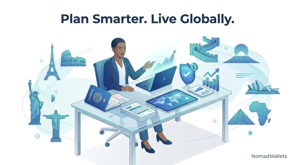 Expat Tax Planning Guide 2026: Strategies to Reduce Taxes Legally 20 Successful expat tax planning illustration with global financial freedom