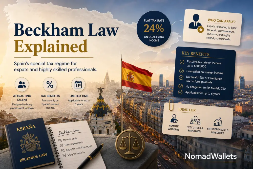 Beckham Law explained with Spain tax benefits, 24% tax rate, eligibility, and key requirements for expats