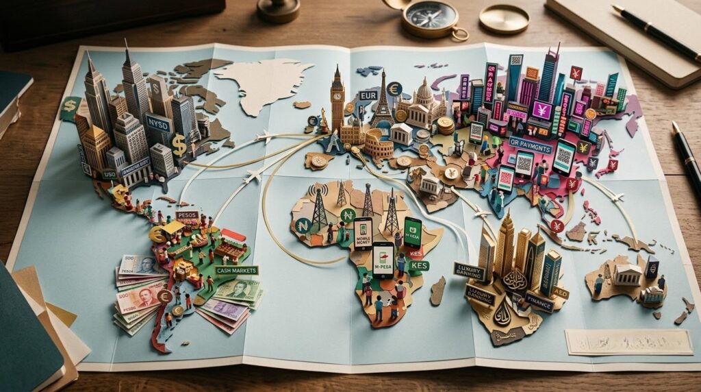 Global banking comparison across Europe, North America, Asia, Latin America, Africa and the Middle East.