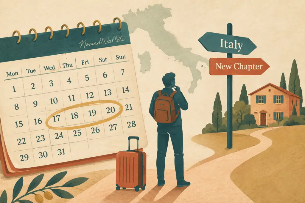 Illustration of Italy's 183-day tax residency rule for expats